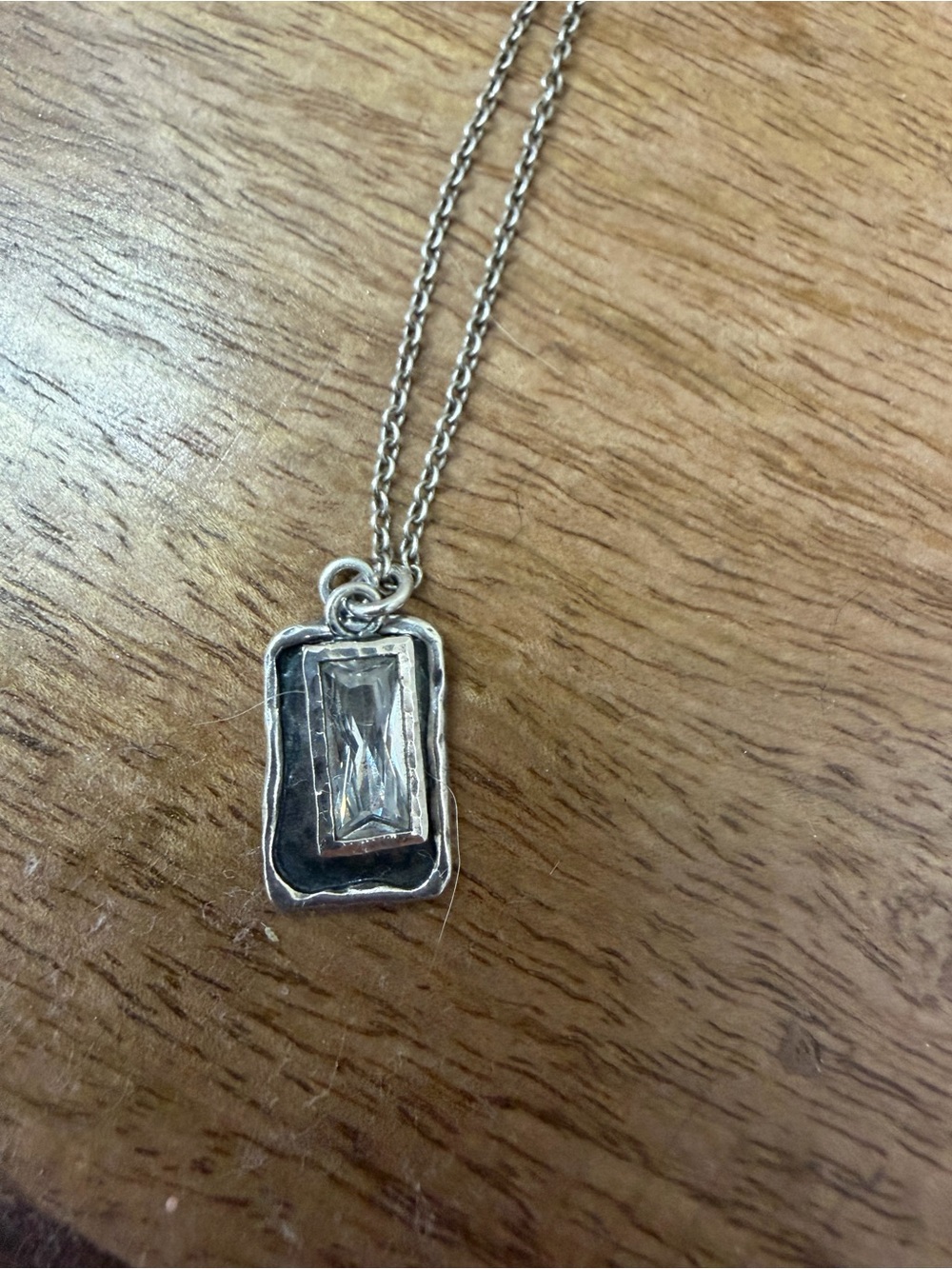 Silpada 925 Sterling Silver Rectangular Pendant with rectangular cz. Retired. - Picture 5 of 5